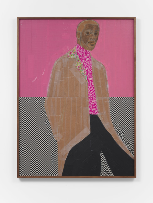 Serge Attukwei Clottey
Transparent suit, 2020-2021
Oil paint, duct tape on cork board
50h x 37w in
127h x 93.98w cm