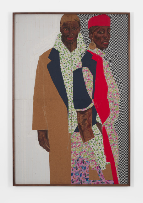 Serge Attukwei Clottey
Fashion icons, 2020-2021
Oil paint, duct tape on cork board
71h x 47.50w in
180.34h x 120.65w cm