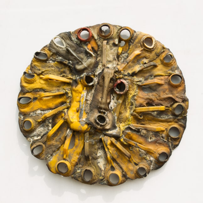 Serge Attukwei Clottey

I am watching you, 2016

Melted plastic

30 Inches diameter