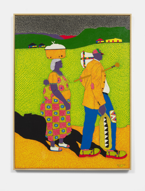 Sibusiso Duma
Sihlwelwe, Asinayo Indawo Yokulala, 2020
Acrylic on canvas
39.76h x 29.92w in
101h x 76w cm