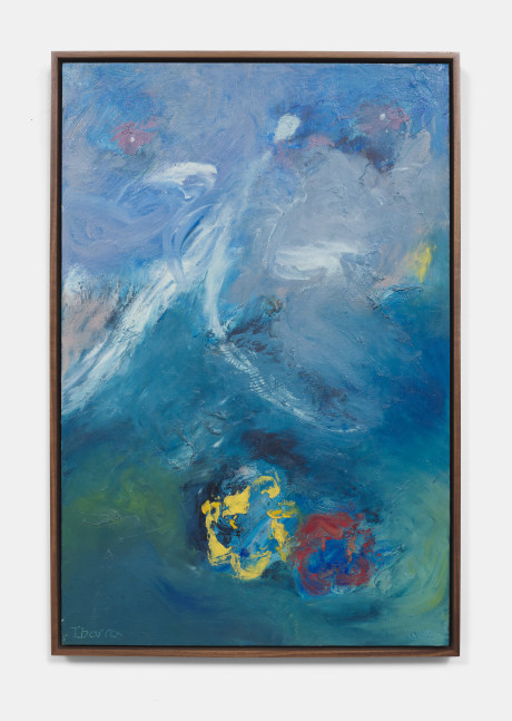 Elizabeth Ibarra
Angel (Blue Planet), 2022
Acrylic, cold wax, oil and oil stick on wood panel
30h x 20w in
76.20h x 50.80w cm
Unique