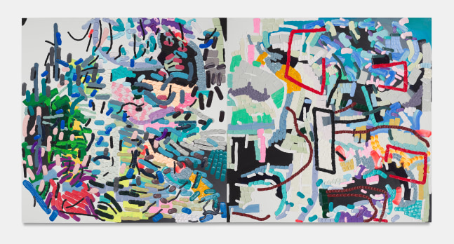 Lily Ram&amp;iacute;rez
Confete, 2022
Acrylic on canvas
74h x 148w x 1.50d in
187.96h x 375,92w x 3.81d cm