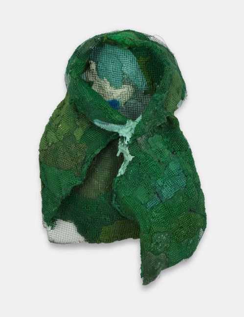 Julio Rizhi
The Jacket of Father, 2023
Plastic and mesh wire, spray paint
37.00h x 24.50w x 8.00d in
93.98h x 62.23w x 20.32d cm
