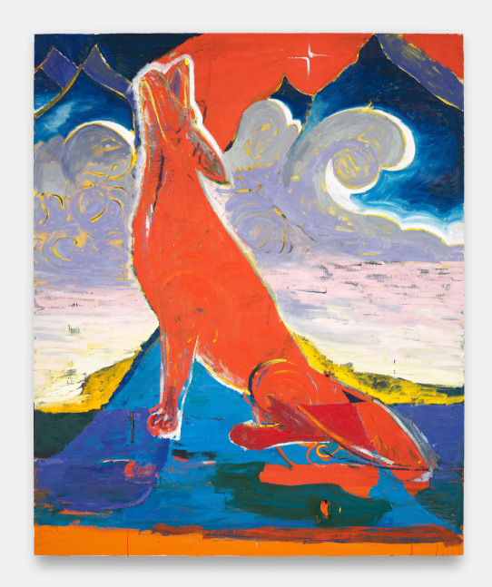 Ken Taylor Reynaga
Red Coyote, 2023
Oil on linen
96h x 79w x 2d in
243.84h x 200.66w x 5.08d cm