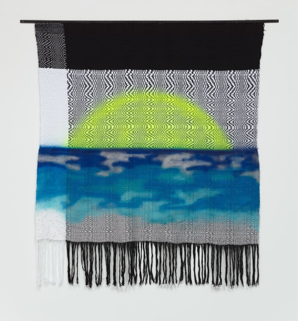 Desire Rebecca Moheb-Zandi
Waves, 2019
Tapestry Mixed Media, Shoe lace, wool, cotton, wood, spray paint
78h x 75w in
198.12h x 190.50w cm