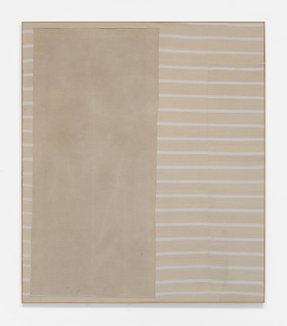 Lawrence Calver
Napes Stripe, 2020
Stitched linens
88.58h x 76.77w in
225h x 195w cm