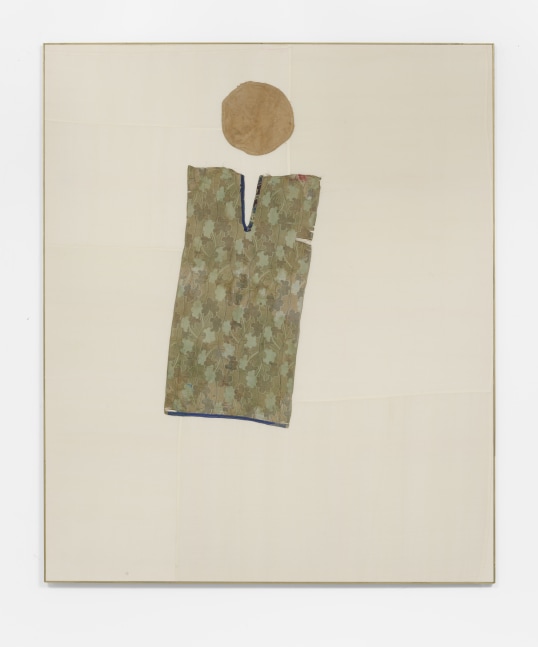 Lawrence Calver
Poncho, 2021
Stitched linen/silk
94.49h x 78.74w in
240h x 200w cm