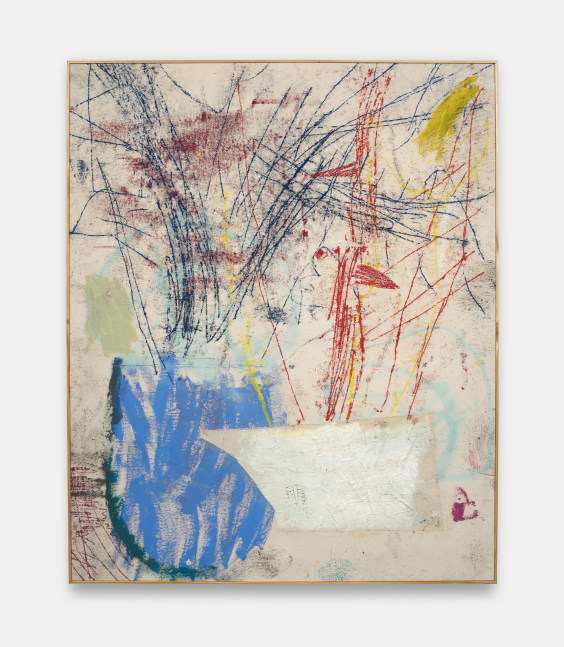 Douglas Knesse
untitled, 2024
Acrylic, oil pastel, pastel on canvas
61h x 50w x 1.25d in
154.94h x 127w x 3.18d cm