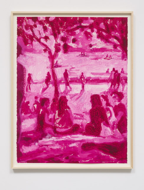 Brian Lotti
Mother&amp;rsquo;s beach (Pink), 2019
Oil on paper
30h x 22w in
76.20h x 55.88w cm
