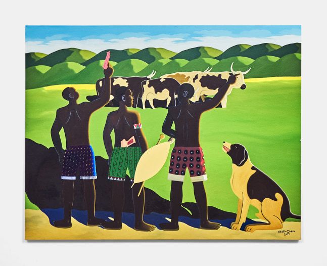 Sibusiso Duma
Gun Toys, Boys, 2019
Acrylic on canvas
29.92h x 40.16w in
76h x 102w cm