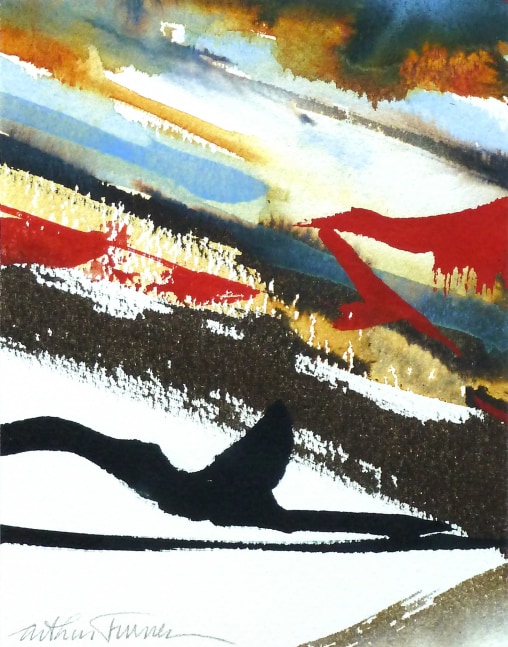Arthur Turner Dark Flyer, 2012 watercolor on paper 7" x 5 AT 1697 Moody Gallery