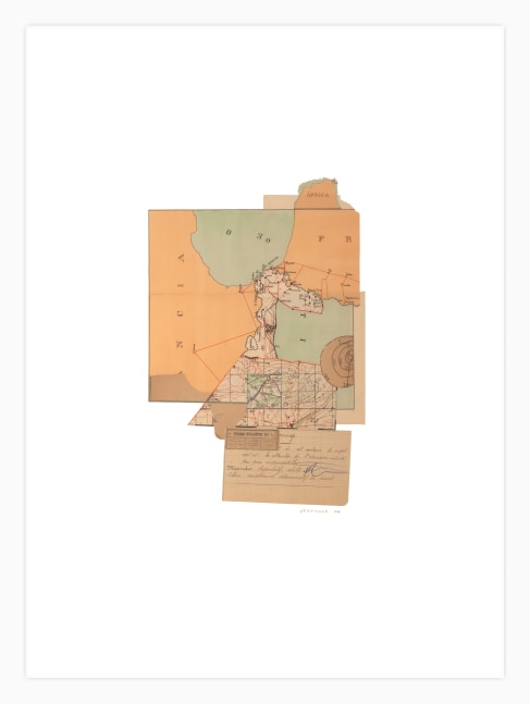 Jerry Jeanmard Storm Bulletin, 2008 collage on paper 30" x 22" JJ 115 Moody Gallery