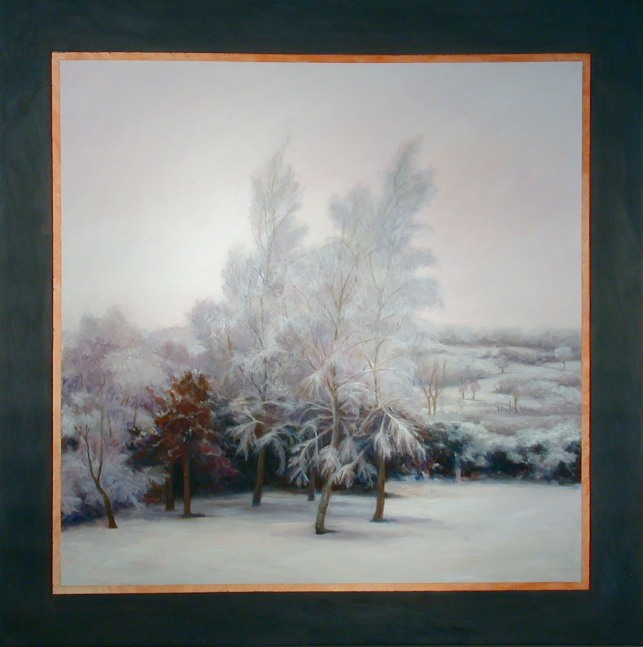 Jean Carruthers Wetta Snow Trilogy #2 Heavy Snow, 2008 oil on linen 40" x 40" JCW 126 Moody Gallery