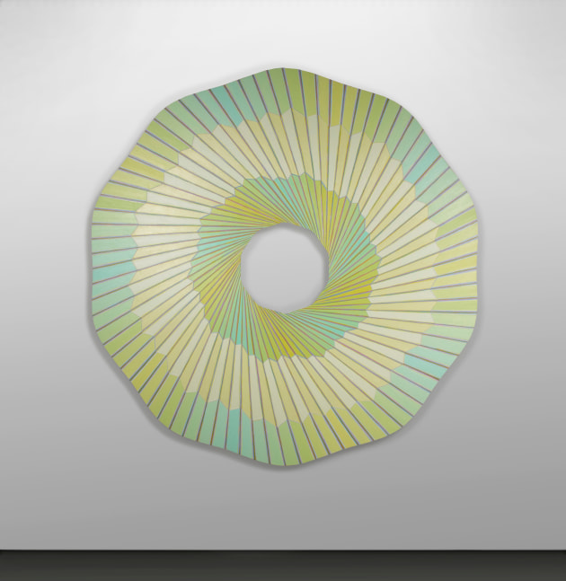 Jay Shinn Cosmic Memo 1, 2022 acrylic on birch panel 59" x 59" x 2" JS 26 Moody Gallery