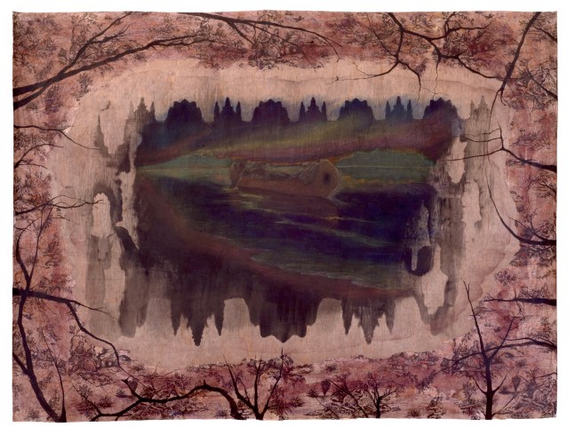 Liz Ward
Marquette and Joliet on the Mississippi (after Berninghaus), 2024
gouache, pastel, conte, watercolor and collage on paper-backed wood veneer
30" x 40"
LW 327
 