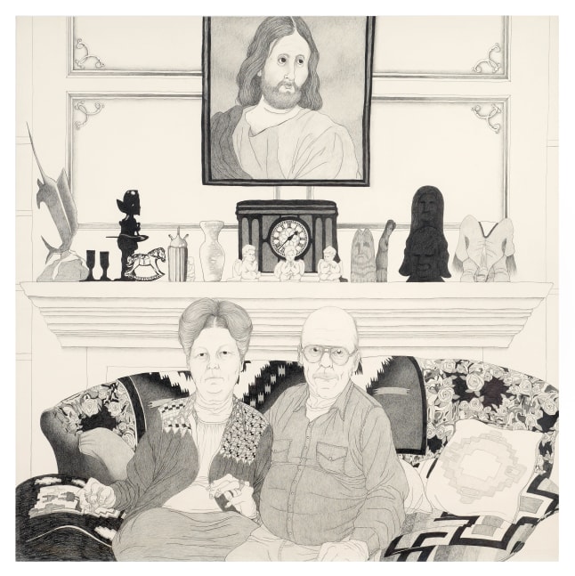 Michael Bise Mom and Dad, 2011 graphite on paper 42" x 42" MB 50 Moody Gallery