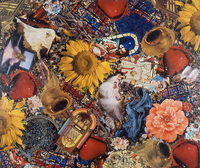 Al Souza Flower Power, 2002 puzzle parts and glue on wood 72" x 84" AS 608 Moody Gallery