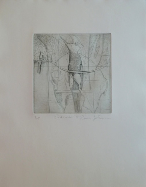 Lucas Johnson Bird Watching, 1999 etching, drypoint, mezzotint, ed: 10/15 19" x 15" LJ 774 Moody Gallery