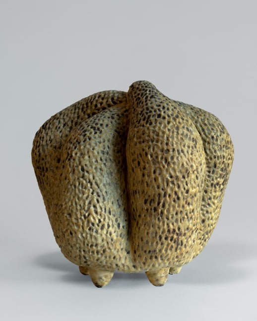 Tracye Wear Yellow Sago Palm Unfolding, 2023 stoneware, slip, glazes 17'' x 17 1/2'' x 18'' TW 118, Moody Gallery