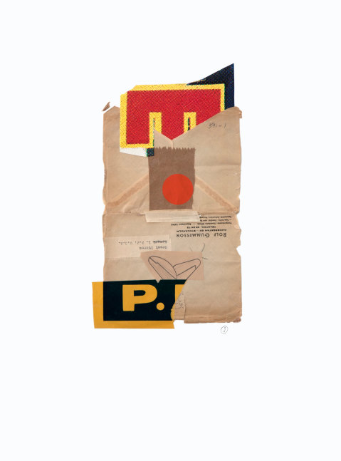 Jerry Jeanmard Untitled, 2018 collage on paper 20 1/4" x 15" JJ 176 Moody Gallery