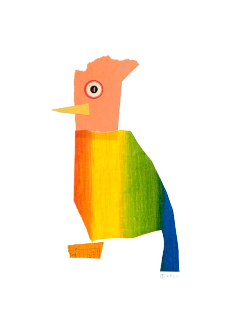 Jerry Jeanmard Closeted Jaybird, 2020 collage on paper 20 1/8" x 15 1/8" JJ 263 Moody Gallery