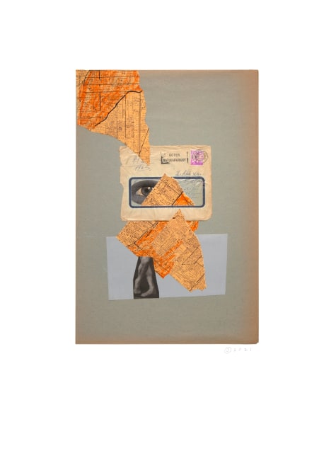 Jerry Jeanmard Untitled, 2021 collage on paper 30" x 22" JJ 291 Moody Gallery
