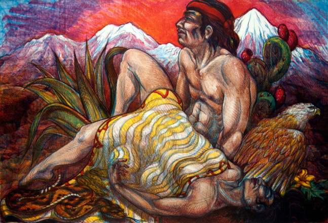 Luis Jiménez Southwest Pieta, 1983 lithograph, ed: 49/50 30" x 44" MC 992 moody gallery
