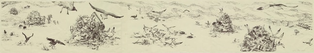 Melissa Miller Recovery, 2020 lithograph, ed: 10 11 1/2" x 68 1/4" MM 101 Moody Gallery