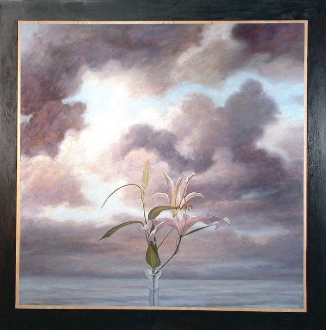 Jean Carruthers Wetta Lily & Clouds, 2006 oil on wood panel 40" x 40" JCW 22 Moody Gallery