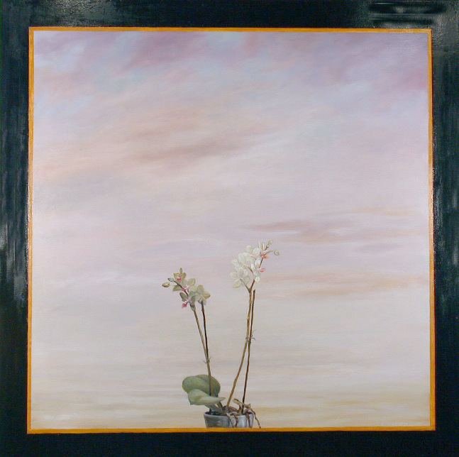 Jean Carruthers Wetta Orchids & Clouds, 2006 oil on wood panel 40" x 40" JCW 123 Moody Gallery