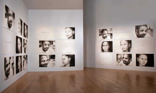 James Drake Tongue-Cut Sparrows (Desire is not Enough), 2009 charcoal on paper series of 24 drawings, 36" x 52" each JD 255 Moody Gallery