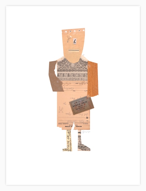 Jerry Jeanmard Fair Lad, 2020 collage on paper 20" x 15" JJ 280 Moody Gallery
