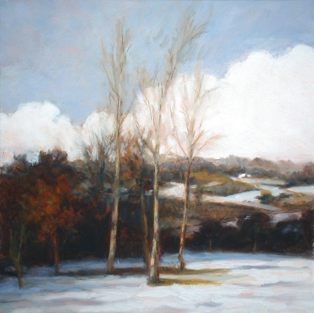 Jean Carruthers Wetta Snow Trilogy #3: Spring Thaw, 2008 oil on multi-media artboard 10" x 10" JCW 108 Moody Gallery