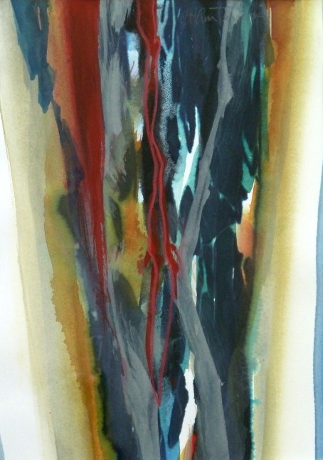 Arthur Turner Totem Study, 4, 2014 watercolor and prismacolor pencil on paper 10" x 7" AT 1877, Moody Gallery