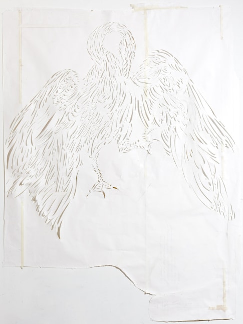 James Drake She Dreamed a Bronze Cast Sky, 2009 graphite, tape on hand-cut paper 89" x 65" JD 189 Moody Gallery