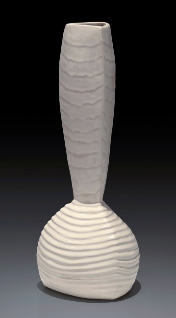 Tracye Wear White Vessel #15, 2016 stoneware, glaze 19" x 7" x 7" TW 3 Moody Gallery