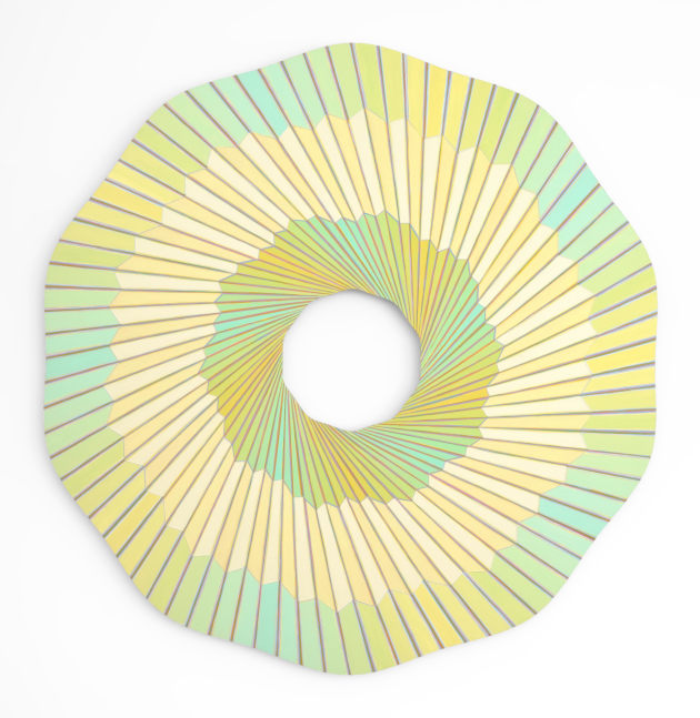 Jay Shinn Cosmic Memo 1, 2022 acrylic on birch panel 59" x 59" x 2" JS 26 Moody Gallery