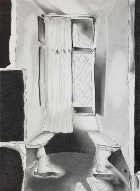 Michael Bise Window in Rome, 2024 graphite on paper 43 3/4" x 32" MB 140