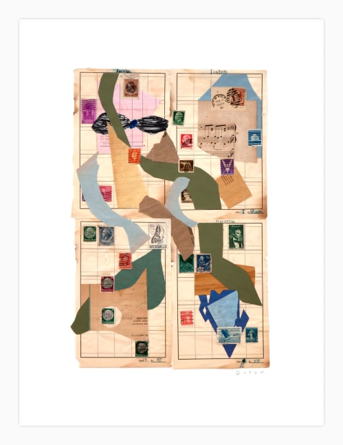 Jerry Jeanmard Untitled, 2020 collage on paper 24" x 18" JJ 251 Moody Gallery