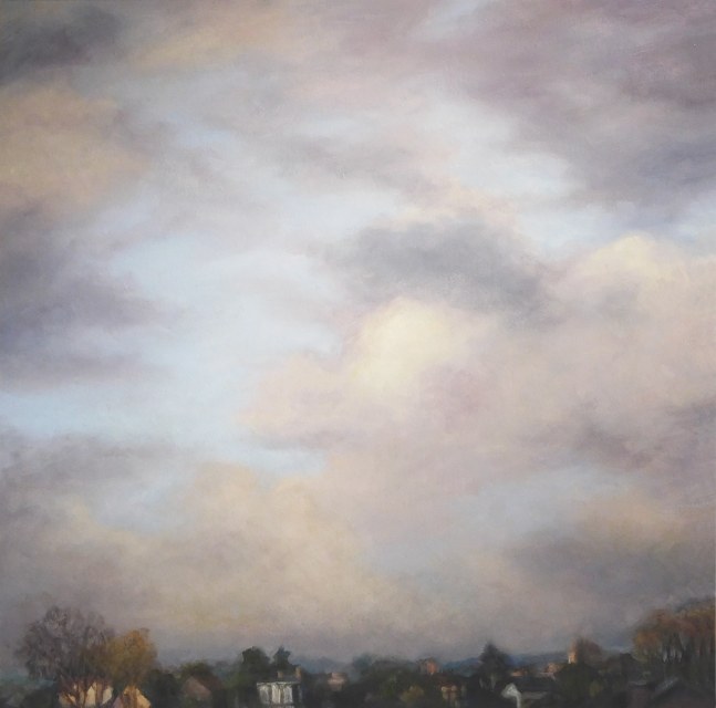 Jean Carruthers Wetta The Sky Over Island Heights, 2016 oil on multi-media artboard 16" x 16" JCW 114 Moody Gallery