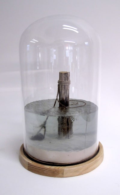 Helen Altman Watershed, 2023 cast plaster and resin, wood and glass 10 1/4" x 6 3/4" x 6 3/4" HA 862