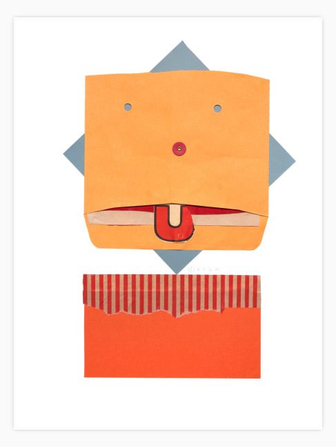 Jerry Jeanmard Envelope with Protruding Tongue, 2020 collage on paper 20" x 15" JJ 277 Moody Gallery