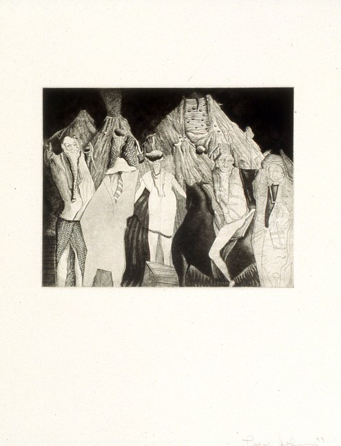 Lucas Johnson Lisa's Mountain, 1993 etching, aquatint, drypoint, ed: a/p 18" x 15 1/2" MC 908 Moody Gallery