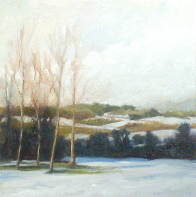 Jean Carruthers Wetta Spring Thaw, 2002 oil on paper 10" x 10" JCW 8 Moody gallery