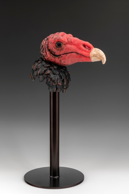 Melissa Miller Turkey Vulture, 2019 clay with glazes 7 1/2" x 9" x 6" MM 98 Moody Gallery