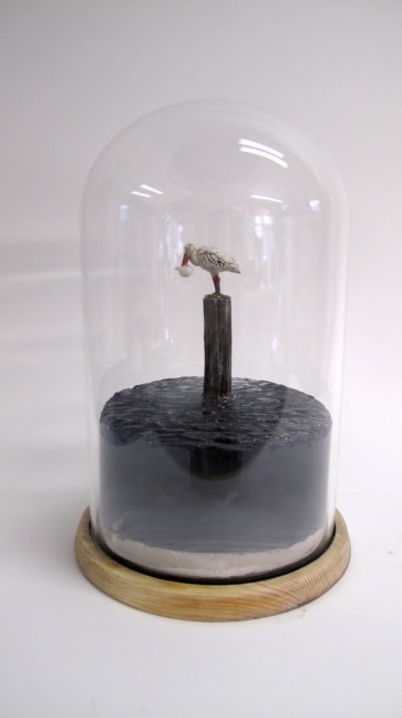 Helen Altman Delivery, 2023 cast plaster and resin, wood and glass 10 1/4" x 6 3/4" x 6 3/4" HA 863