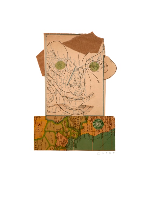 Jerry Jeanmard Weatherman, 2020 collage on paper 20" x 15" JJ 235 Moody Gallery