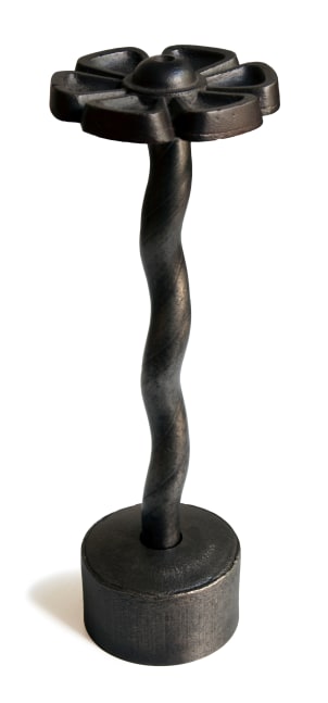 Jim Love Alas, Poor Yorick, 1989 welded steel and cast iron 19 3/4" x 6 1/2" x 6 1/2" WH 9 Moody Gallery