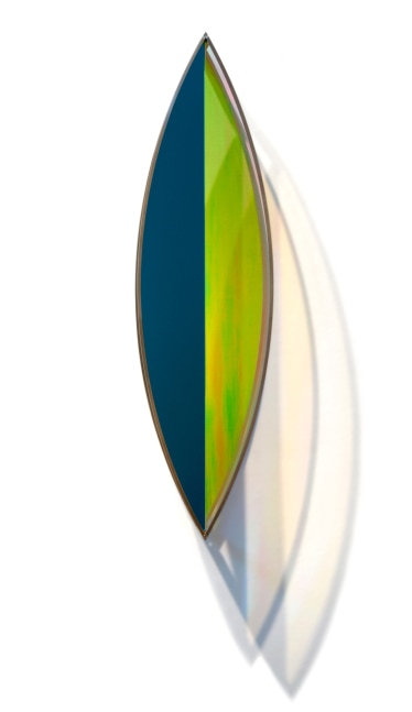 Claire Ankenman Two Way Blue, 2020 stainless steel and plexiglass 35" x 9 1/2" x 5" CA 147 Moody Gallery