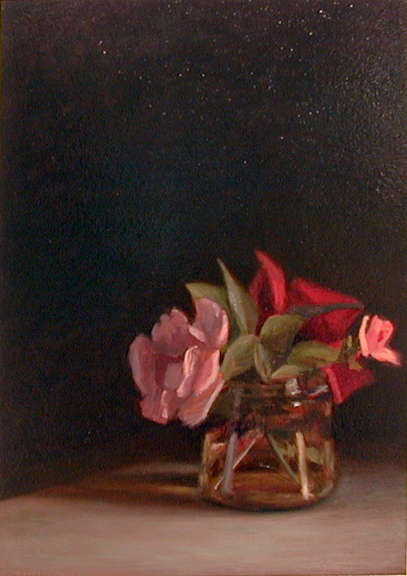 Jean Carruthers Wetta Roses, 2004 oil on multi-media board 14" x 10" JCW 17 Moody Gallery